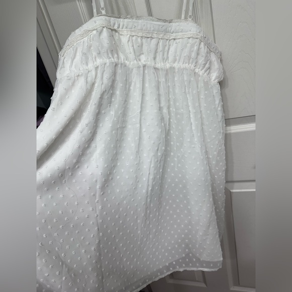Lulu's Swiss Dot Babydoll Dress in White L - Picture 9 of 10